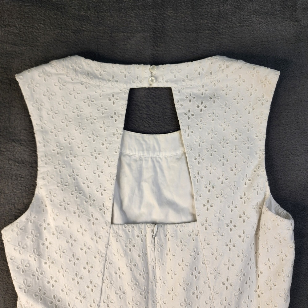 Vineyard Vines Womens White Eyelet Lace Sleeveless Dress Size 10 Feminine Preppy - Picture 13 of 16